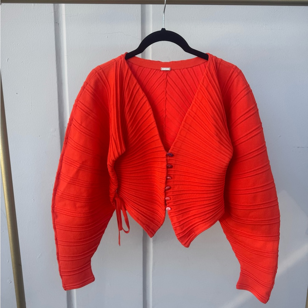 Cult Gaia orange Blair sweater cardigan top size xs